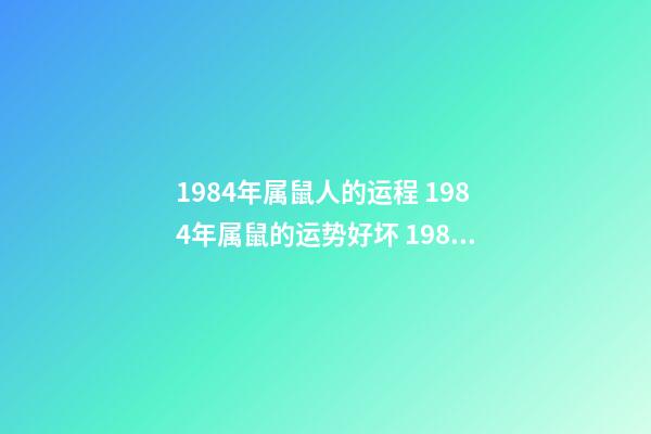 1984年属鼠人的运程 1984年属鼠的运势好坏 1984年属鼠的运势好不好-第1张-观点-玄机派